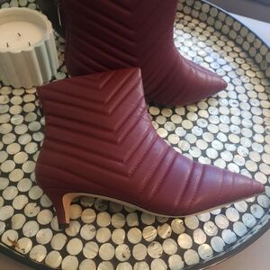 Burgundy Comfortview Kitten Heel Boots